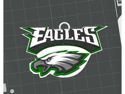 Philadelphia Eagles Logo Shield Printable and Renderable 3D Print Model