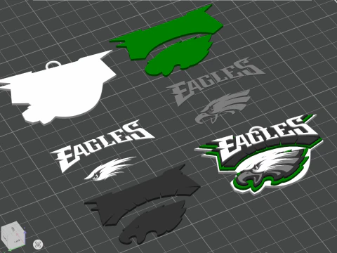 Philadelphia Eagles Logo Shield Printable and Renderable 3D Print Model