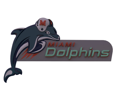 Miami Dolphins Logo Shield Printable and Renderable 3D-Druckmodell
