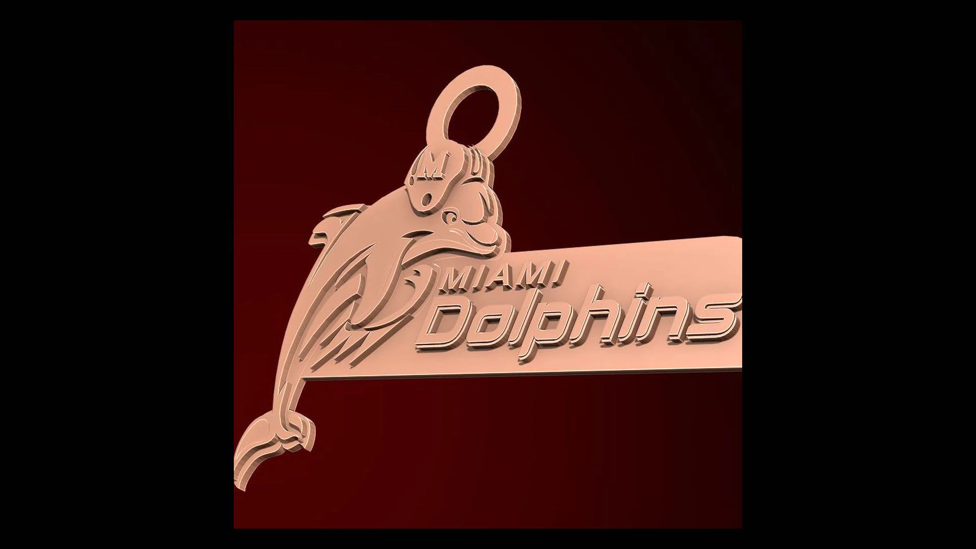 Miami Dolphins Logo Shield Printable and Renderable 3D Print Model .c4d .max .obj .3ds .fbx .stl .blend
