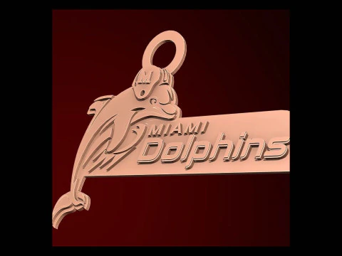 Miami Dolphins Logo Shield druckbar und darstellbar 3D Druckmodell