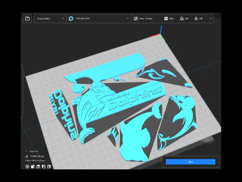 Miami Dolphins Logo Shield Printable and Renderable 3D Print Model