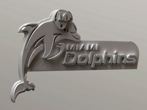 Miami Dolphins Logo Shield Printable and Renderable 3D-Druckmodell