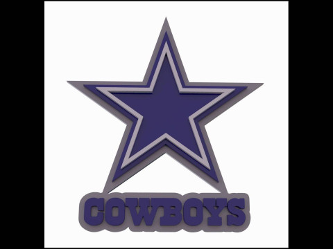 Dallas Cowboys Logo Shield Printable and Renderable 3D-Druckmodell