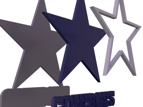 Dallas Cowboys Logo Shield Printable and Renderable 3D-Druckmodell