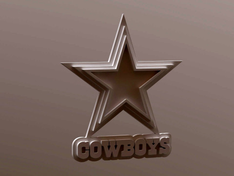 Dallas Cowboys Logo Shield Printable and Renderable 3D-Druckmodell