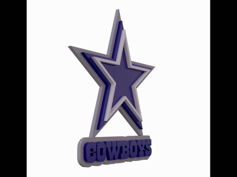 Dallas Cowboys Logo Shield Printable and Renderable 3D-Druckmodell