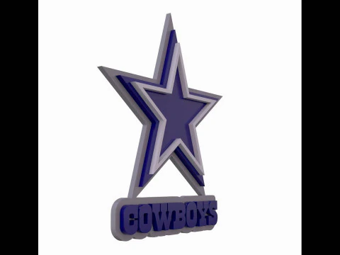 Dallas Cowboys Logo Shield Printable and Renderable 3D Print Model