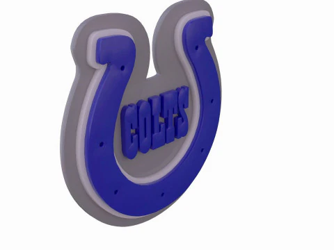 Indianapolis Colts Logo Shield Printable and Renderable 3D Print Model