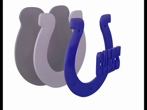 Indianapolis Colts Logo Shield Printable and Renderable 3D Print Model