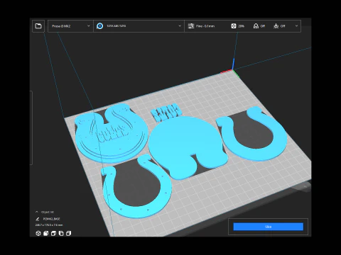 Indianapolis Colts Logo Shield Printable and Renderable 3D Print Model