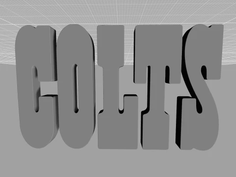 Indianapolis Colts Logo Shield Printable and Renderable 3D Print Model