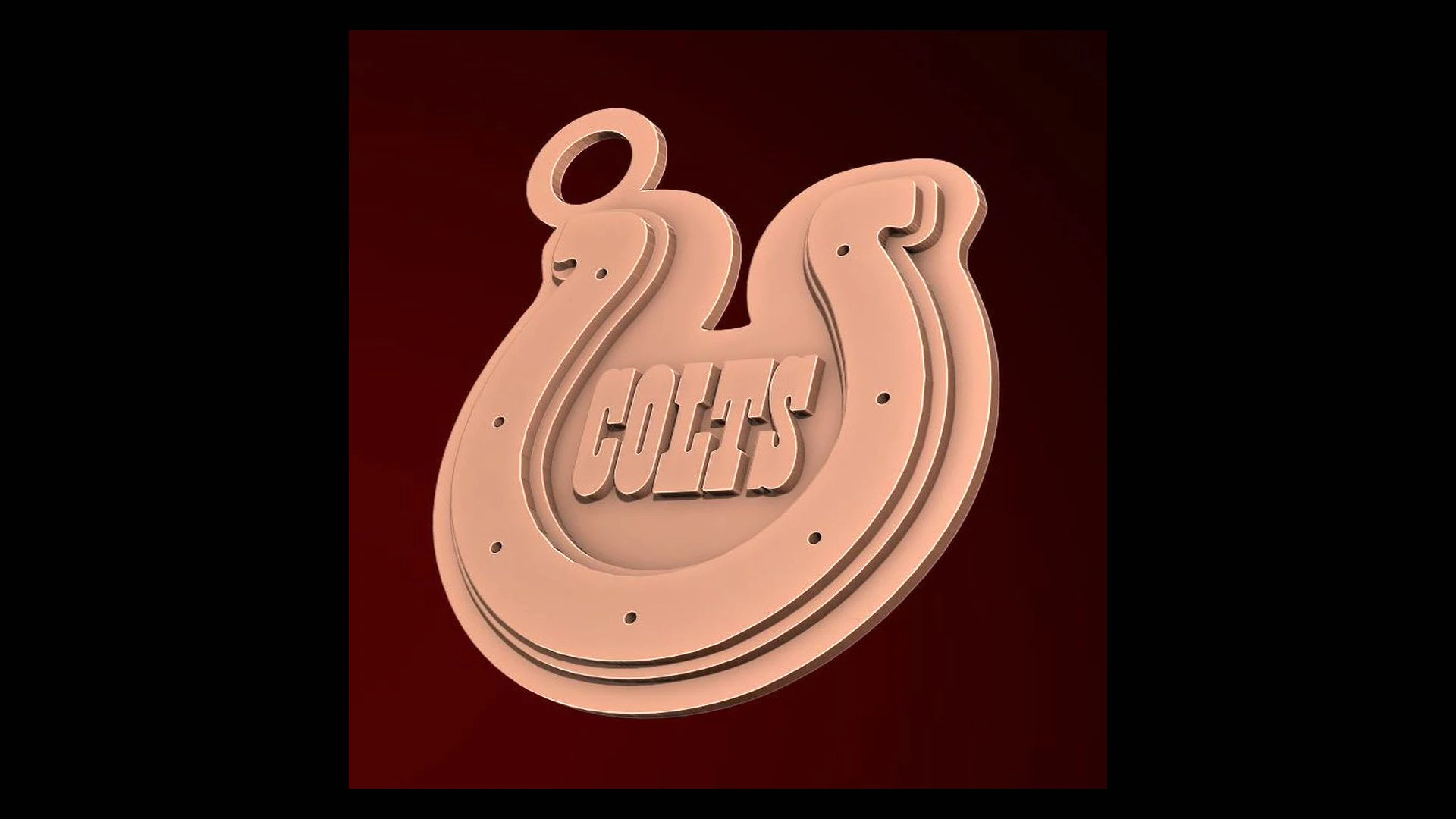 Indianapolis Colts Logo Shield Printable and Renderable 3D Print Model .c4d .max .obj .3ds .fbx .stl .blend