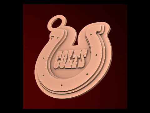 Indianapolis Colts Logo Shield Printable and Renderable 3D 프린트 모델