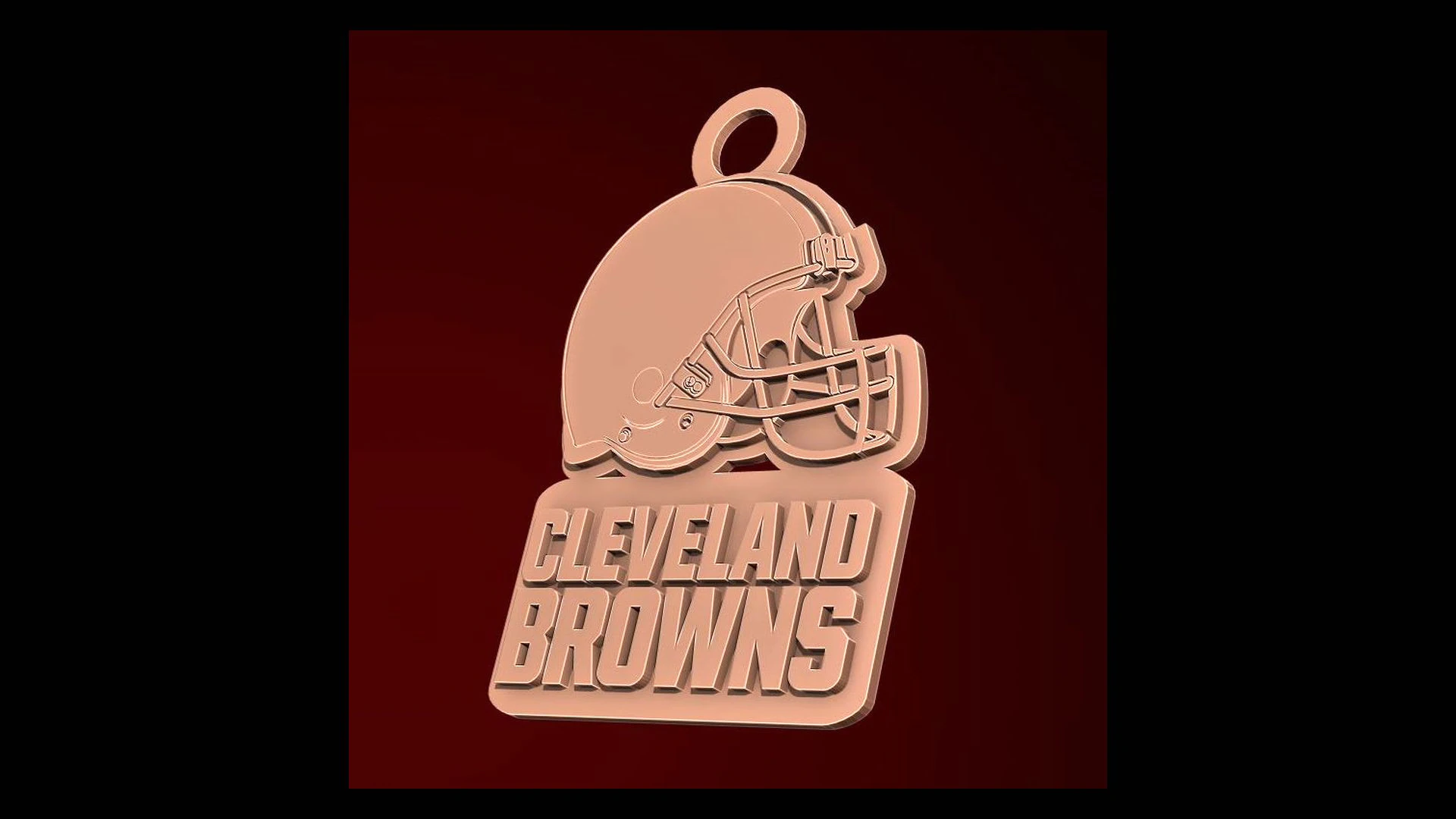 Cleveland Browns Logo Shield Printable and Renderable 3D Print Model .c4d .max .obj .3ds .fbx .stl .blend