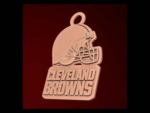 Cleveland Browns Logo Shield Printable and Renderable 3D-Druckmodell