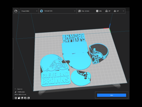Cleveland Browns Logo Shield Printable and Renderable 3D Print Model