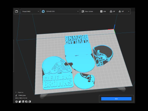 Cleveland Browns Logo Shield Printable and Renderable 3D Print Model