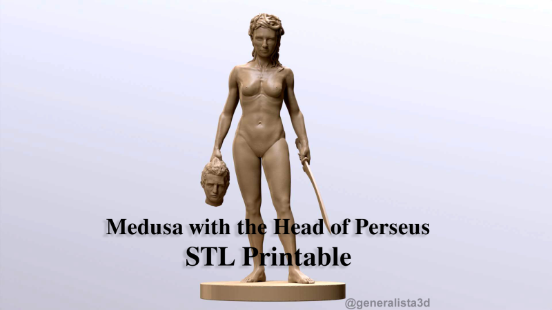 Medusa with the Head of Perseus Printable 3D Print Model .c4d .max .obj .3ds .fbx .stl .blend 