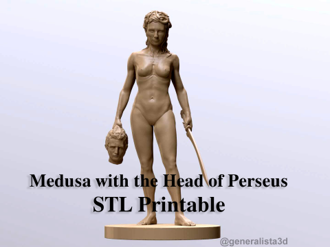 Medusa with the Head of Perseus Printable 3D Print Model