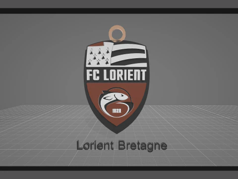 एफसी लोरिएंट-ब्रेटेन सूड बैज मुद्रण योग्य और प्रस्तुत करने योग्य 3D प्रिंट मॉडल