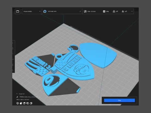 एफसी लोरिएंट-ब्रेटेन सूड बैज मुद्रण योग्य और प्रस्तुत करने योग्य 3D प्रिंट मॉडल