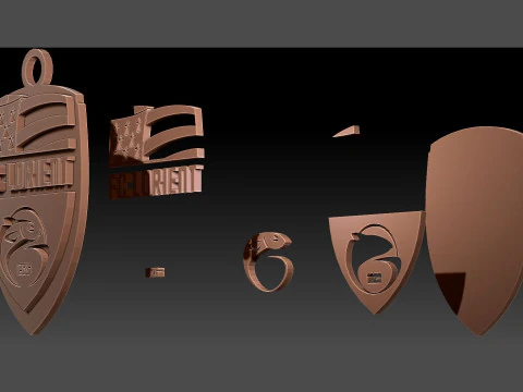 एफसी लोरिएंट-ब्रेटेन सूड बैज मुद्रण योग्य और प्रस्तुत करने योग्य 3D प्रिंट मॉडल