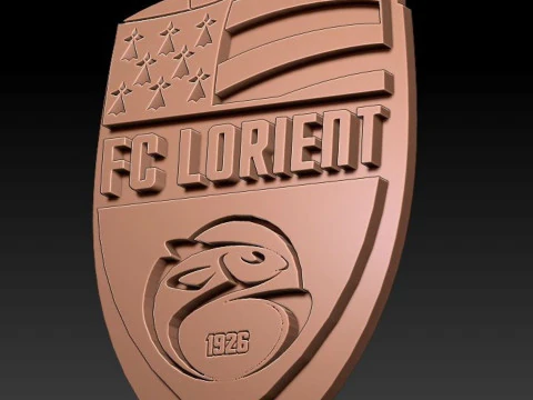 एफसी लोरिएंट-ब्रेटेन सूड बैज मुद्रण योग्य और प्रस्तुत करने योग्य 3D प्रिंट मॉडल