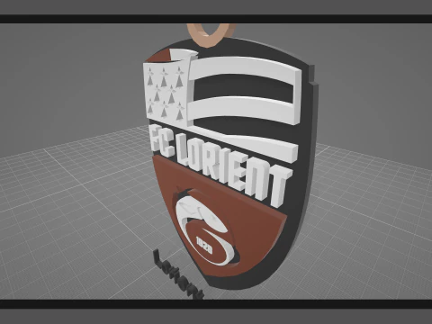 एफसी लोरिएंट-ब्रेटेन सूड बैज मुद्रण योग्य और प्रस्तुत करने योग्य 3D प्रिंट मॉडल