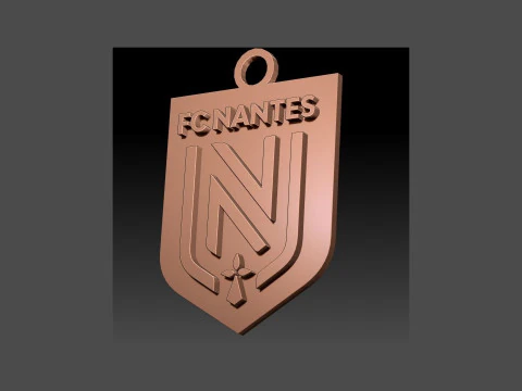 Emblema do FC Nantes para impress&atilde;o e renderiza&ccedil;&atilde;o Modelo de Impressão 3D