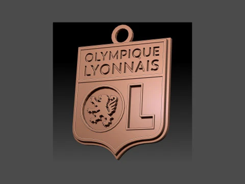 Olympique Lyonnais badge Printable and Renderable 3D Print Model