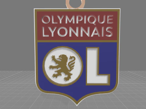 Olympique Lyonnais badge Printable and Renderable 3D Print Model