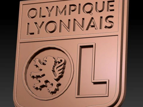 Olympique Lyonnais badge Printable and Renderable 3D Print Model