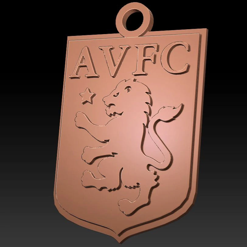 Aston Villa FC keychain Logo Printable and Renderable 3D Print Model .c4d .max .obj .3ds .fbx .stl .blend 