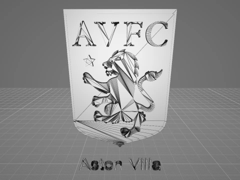 Aston Villa FC keychain Logo Printable and Renderable 3D Print Model