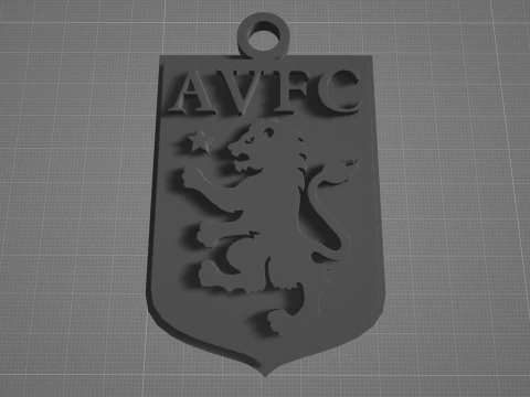 Aston Villa FC keychain Logo Printable and Renderable 3D Print Model