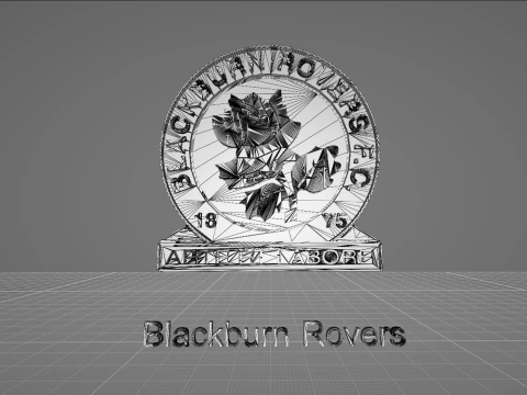 Blackburn Rovers FC keychain Logo Printable and Renderable 3D Print Model