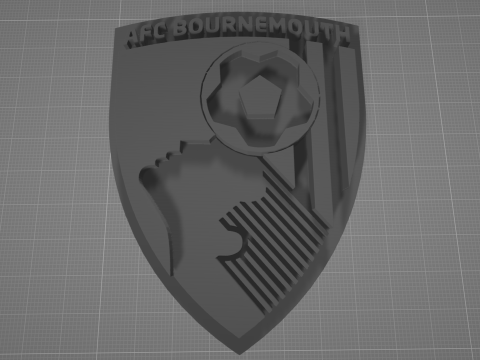Bournemouth Fc keychain Logo Printable and Renderable 3D 프린트 모델