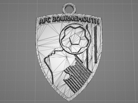 Bournemouth Fc keychain Logo Printable and Renderable 3D 프린트 모델