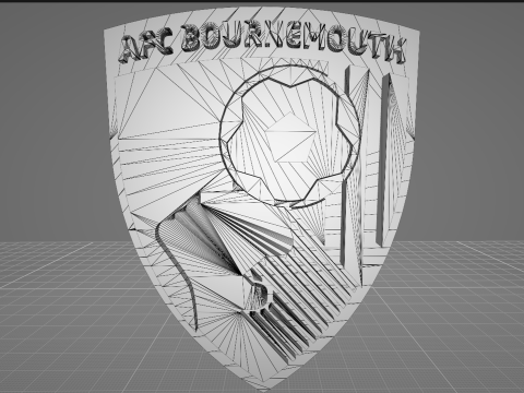 Bournemouth Fc keychain Logo Printable and Renderable 3D 프린트 모델