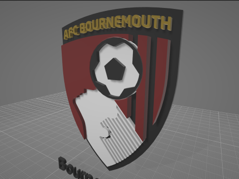 Bournemouth Fc keychain Logo Printable and Renderable 3D 프린트 모델