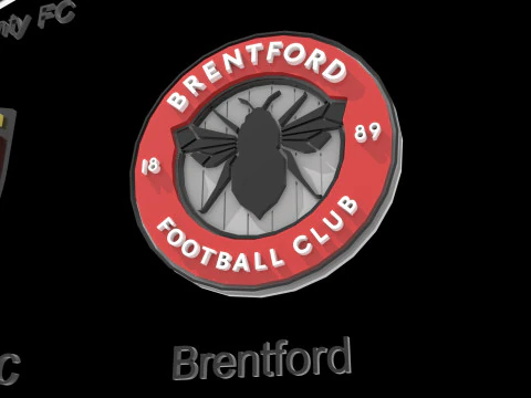 Brentford keychain Logo Printable and Renderable 3D Print Model