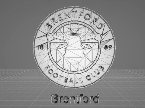 Brentford keychain Logo Printable and Renderable 3D Print Model