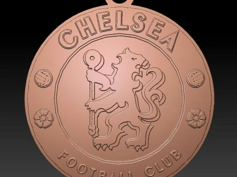 Chelsea FC 키체인 로고 인쇄 및 렌더링 가능 3D 프린트 모델