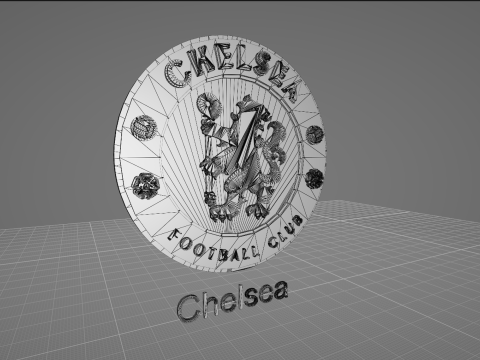 Chelsea FC keychain Logo Printable and Renderable Modello di stampa 3D