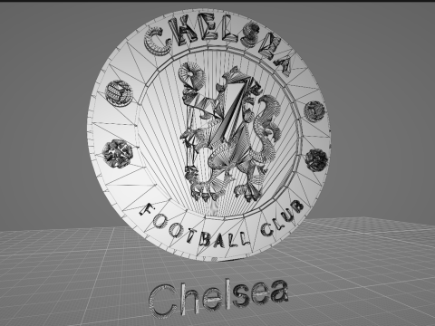 Chelsea FC keychain Logo Printable and Renderable Modello di stampa 3D