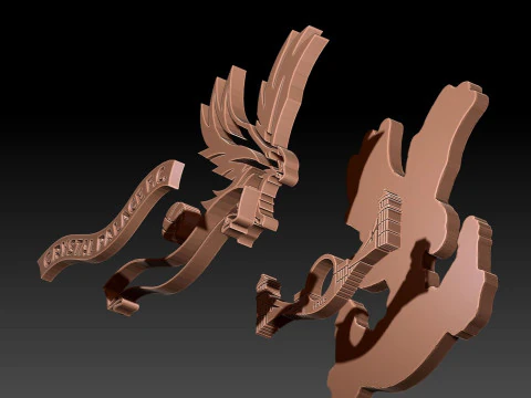 Crystal Palace FC keychain badge Printable and Renderable 3D Print Model