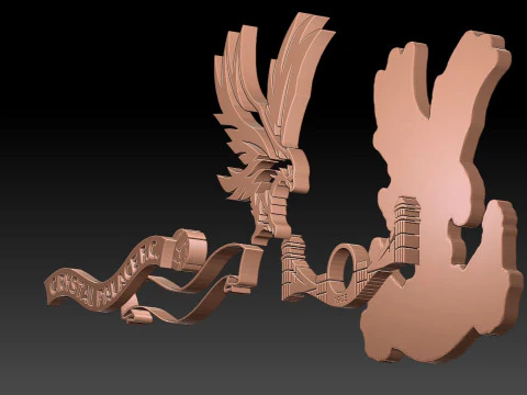 Crystal Palace FC keychain badge Printable and Renderable 3D Print Model