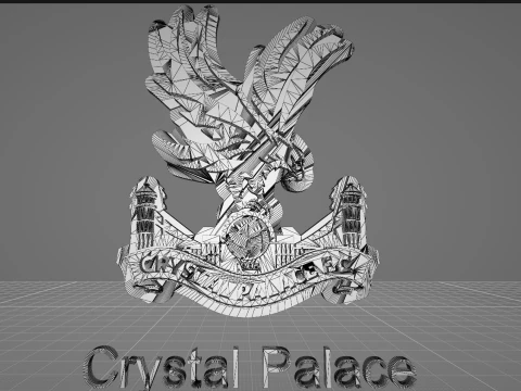 Crystal Palace FC keychain badge Printable and Renderable 3D Print Model