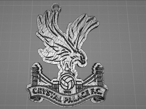 Crystal Palace FC keychain badge Printable and Renderable 3D Print Model